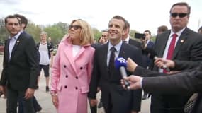 Visite d'État: Emmanuel Macron est arrivé au mémorial de Lincoln avec son épouse Brigitte