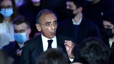 Éric Zemmour lors d'un discours à Paris le 4 janvier 2021