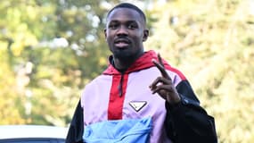 Marcus Thuram à son arrivée à Clairefontaine, le 14 novembre 2022
