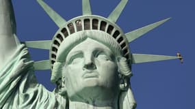 La statue de la Liberté, dont Gustave Eiffel a créé l'ossature en fer, le 13 décembre 2022 à New York