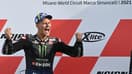 Le bonheur de Fabio Quartararo tout juste sacré champion du monde en MotoGP à l'issue du GP d'Emilie-Romagne à Misano Adriatico, le 24 octobre 2021 