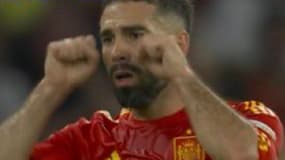 Dani Carvajal chambre Bukayo Saka lors de la finale de l'Euro entre l'Espagne et l'Angleterre, le 14 juillet 2024.