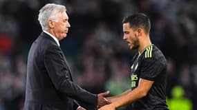 Carlo Ancelotti et Eden Hazard, le 6 septembre 2022.