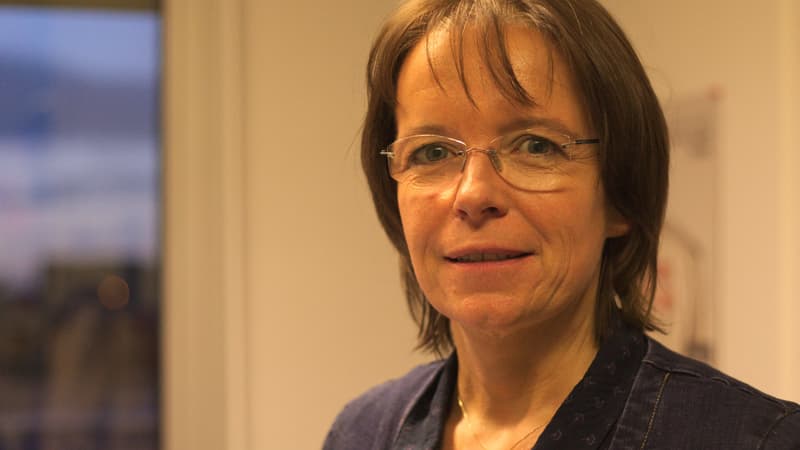 Florence Thune, directrice de Sidaction dans les locaux de l'association le 30 novembre 2017