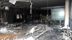 L'intérieur du centre des impôts de Morlaix le 20 septembre 2014, après l'incendie