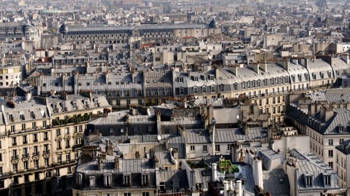 Exemple des toits de Paris, unique mélange de zinc et d'ardoise.