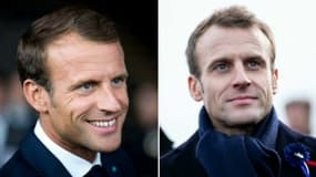 L'ancienne et la nouvelle photo de profil d'Emmanuel Macron.
