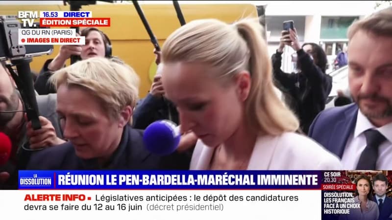 Marion Maréchal est arrivée au siège du RN pour une rencontre avec Jordan Bardella et Marine Le Pen