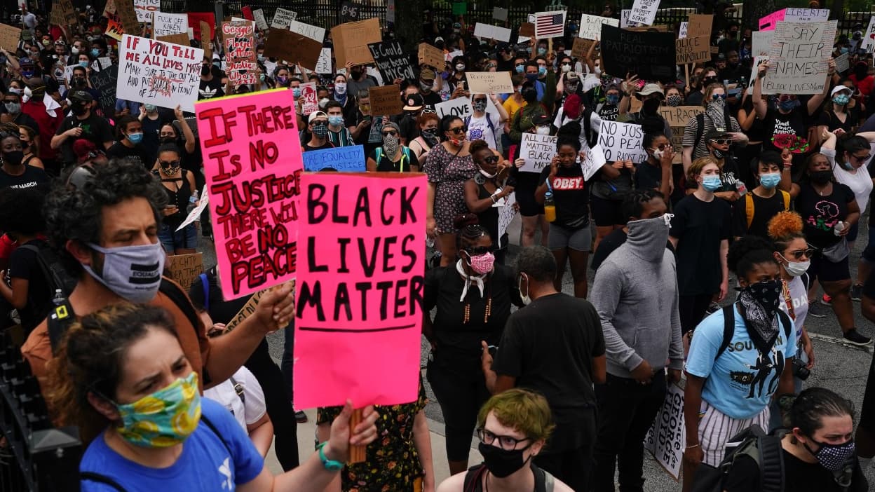 Protests in Atlanta following death of black suspect shot by police