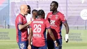 Famara Diedhiou avec Clermont lors du barrage retour pour le maintien en Ligue 2, 25 mai 2025