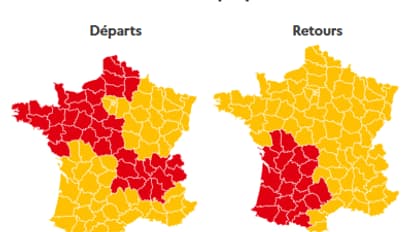 El día está clasificado como naranja a nivel nacional y rojo en ciertas regiones de Francia.