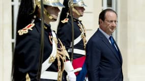 François Hollande sur le perron de l'Elysée