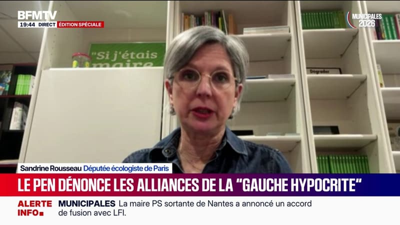 Alliance LFI-PS dans plusieurs villes pour les municipales: Sandrine Rousseau, députée écologiste de Paris, se dit "heureuse" de ces fusions