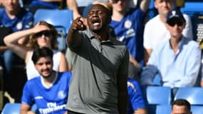Le nouvel entraîneur de Crystal Palace, le Français Patrick Vieira, lors du match contre Chelsea comptant pour la 1ère journée de la Premier League, le 14 août 2021 au stade de Stamford Bridge à Londres