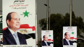 Des affiches du candidat favori à la présidentielle, le maréchal Abdel Fattah al-Sissi, le 25 mai 2014 au Caire.