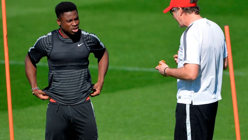 Serge Aurier et Laurent Blanc