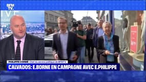 Calvados : Elisabeth Borne en campagne avec Edouard Philippe - 04/06