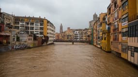 Photo prise le 21 janvier 2020 à Gérone, sur la Costa Brava, en Catalogne, où la tempête Gloria est la plus violente (illustration).