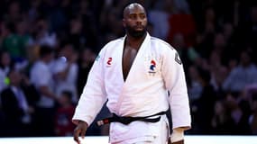 Le judoka français Teddy Riner lors de la finale du tournoi de Paris contre le Sud-Coréen Kim Min-jong, le 4 février 2024