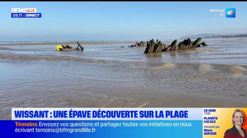 Wissant: une épave découverte sur la plage