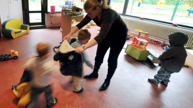Dans une crèche, à Hérouville-Saint-Clair, dans le Calvados, en avril 2008. (photo d'illustration)