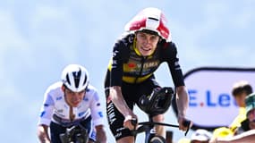 Jonas Vingegaard lors de l'arrivée de la 13e étape du Tour de France, le 18 juillet 2025.