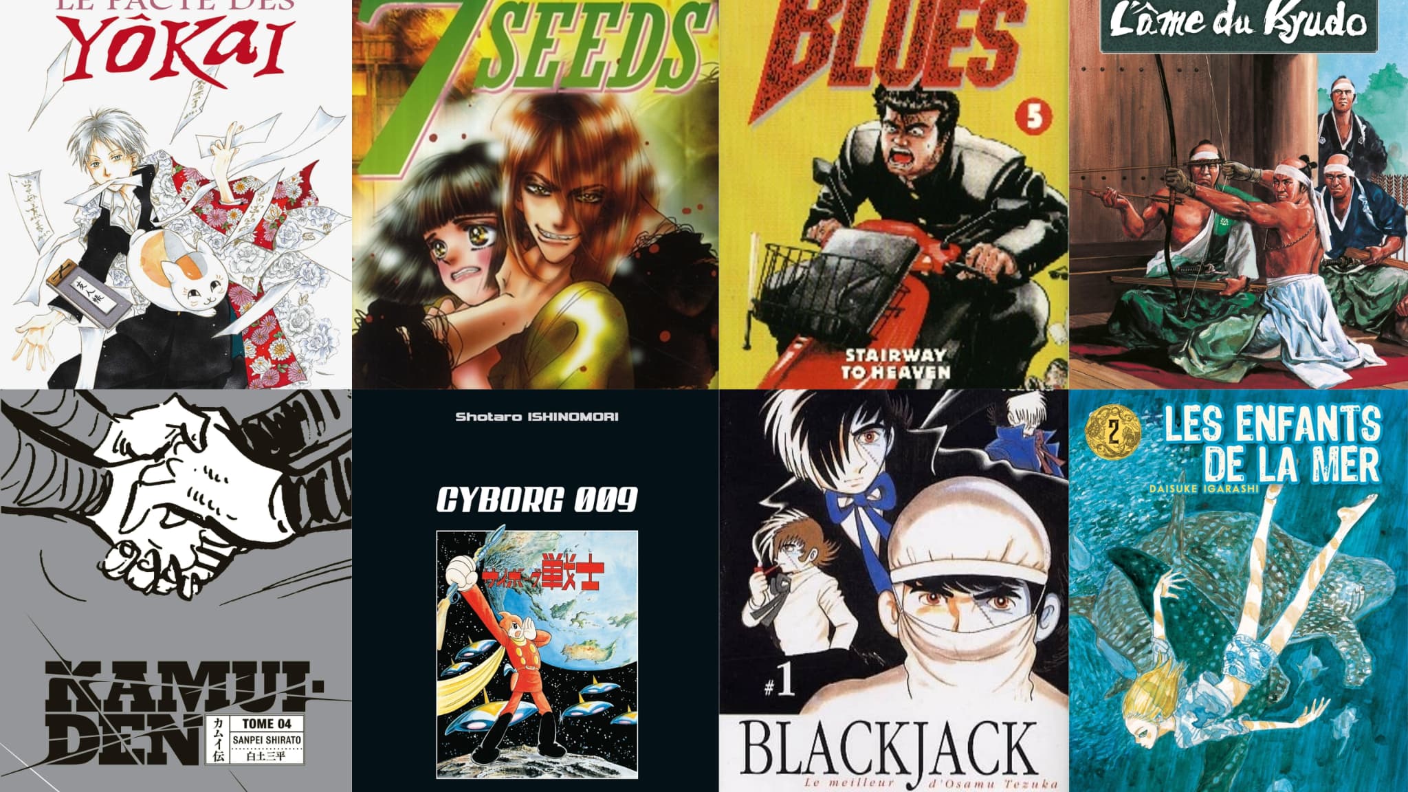 Couvertures de mangas en arrêt de commercialisation ou plus édités en français