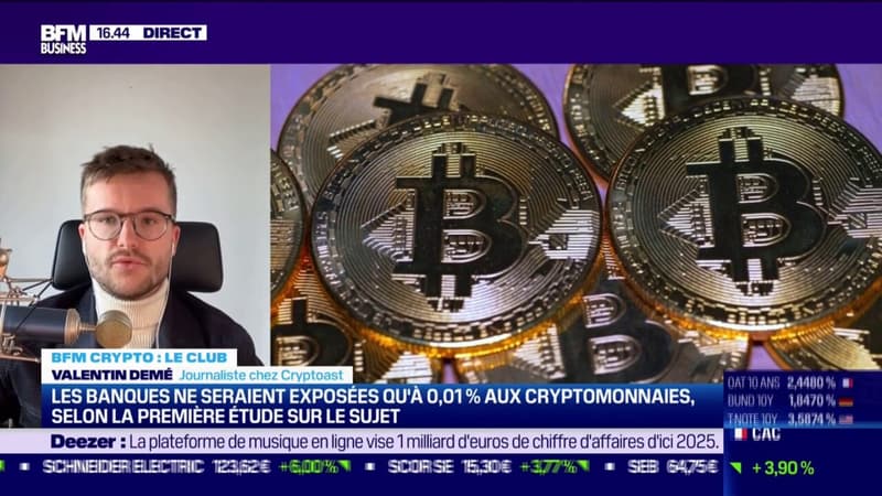 Les banques ne seraient exposées qu'à 0,01% aux cryptomonnaies