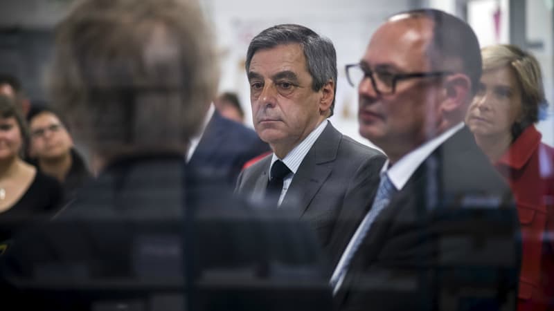François Fillon le 10 avril 2017 au Plessis-Robinson, près de Paris.
