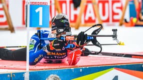 Le Français Fabien Claude lors du sprint du Grand-Bornand en 2022