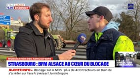 Blocage des agriculteurs sur la M35: "aujourd'hui c'est compliqué, on arrive pas tous à vivre de l'exploitation"