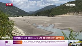 Sécheresse : dans le sud de la France, le Lac de Castillon se vide