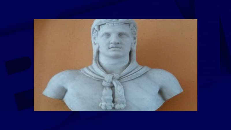 Un buste d'Hercule volé aux thermes de Plombières-les-Bains en 2022. 