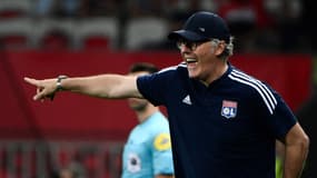 Laurent Blanc pendant un match de l'OL en juin 2023