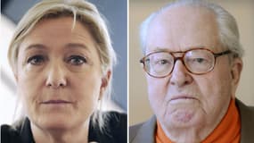 Combinaison de photos de Marine et Jean-Marie Le Pen.