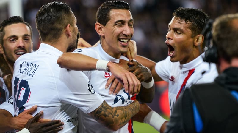 Le joie des parisiens après l'ouverture du score d'Angel Di Maria face au Real Madrid, le 18 septembre dernier.