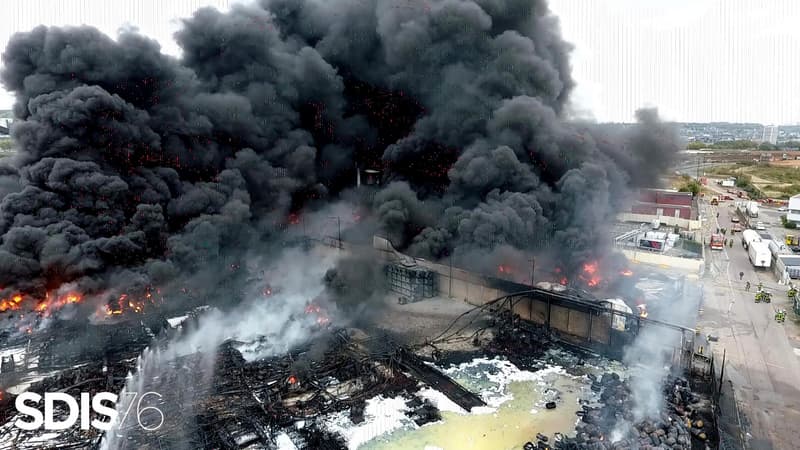 L'incendie de l'usine Lubrizol de Rouen.