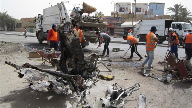 Une vingtaine d'attentats ont frappé jeudi matin Bagdad (photo) et plusieurs villes d'Irak, faisant au moins 36 morts et une centaine de blessés. /Photo prise le 19 avril 2012/REUTERS/Saad shalash