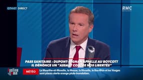 Nicolas Dupont-Aignan: "Je me prononce en être libre. Je n'accepterai jamais qu'un enfant de 13 ans doive montrer un QR code pour manger une glace à la terrasse d'un café et qui ne mourra jamais du Covid".