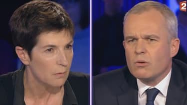 Christine Angot et François de Rugy dans Onn'est pas couché le 14 octobre 2017.