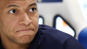 Kylian Mbappé en conférence de presse avec l'équipe de France, le 19 mars 2025