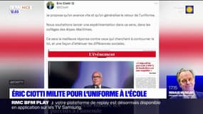 Uniforme à l'école: Eric Ciotti milite pour son retour