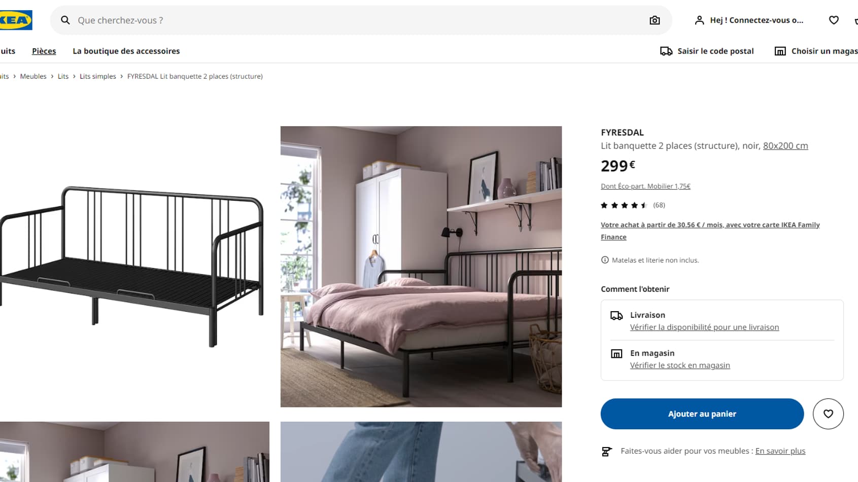 Le lit banquette Fyresdal. Le lit banquette Fyresdal.