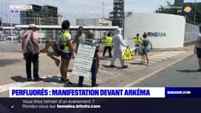Pollution aux perfluorés: des riverains ont manifesté à Pierre-Bénite, devant Arkéma