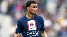 Hugo Ekitike avec le PSG en avril 2023