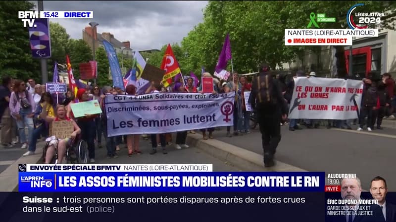 Nantes: la manifestation contre le RN met l'accent sur le droit des femmes