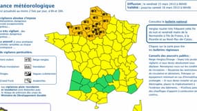 19 départements sont maintenus en vigilance orange jusqu'à samedi matin.