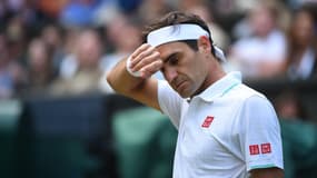 Roger Federer lors du tournoi de Wimbledon en 2021