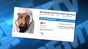 Un faux nez de cheikh arabe était proposé à la vente.