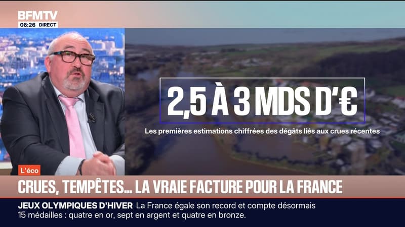 BFM éco : Crues, tempêtes... la vraie facture pour la France - 16/02